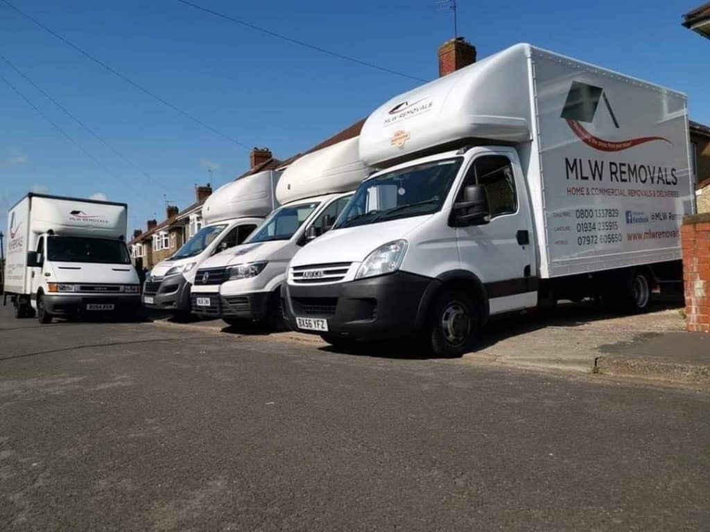 MLW Removals fleet of vehicles