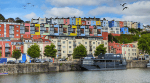Bristol harbourside and colourful houses